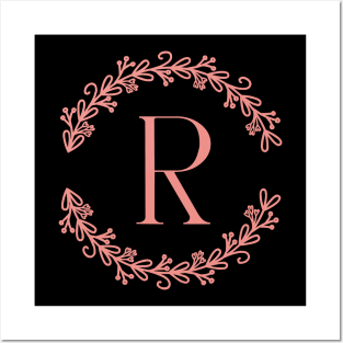 Pink Monogram Letter R Posters and Art
